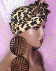 DW FLOWER SILKY TURBAN LEOPARD