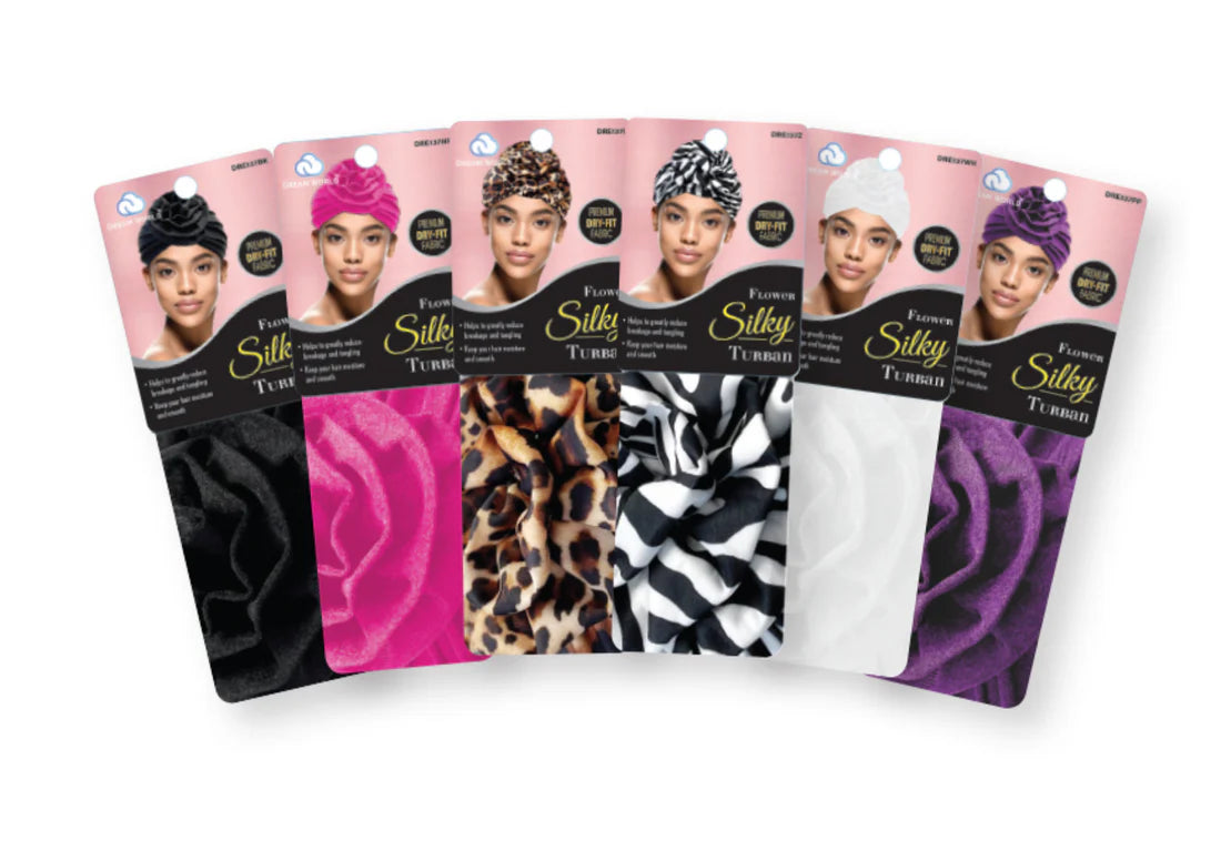 DW FLOWER SILKY TURBAN LEOPARD